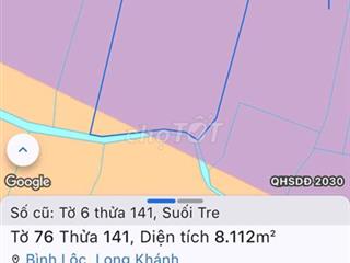 Cần bán lô đất 8000m chnk tại Suối Tre, Tp Long Khánh
