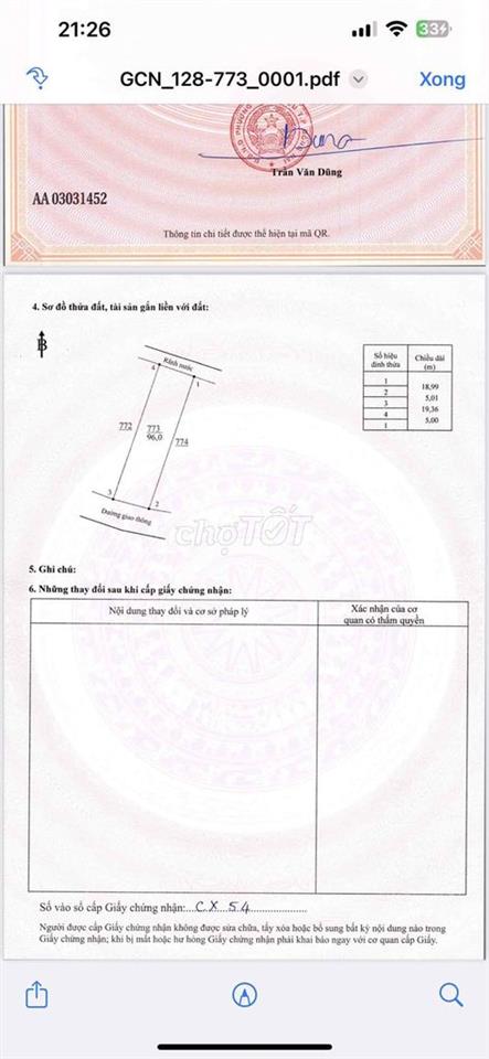 cần bán gấp lô đất tái định cư tân phong nay thuộc phường tân triểu