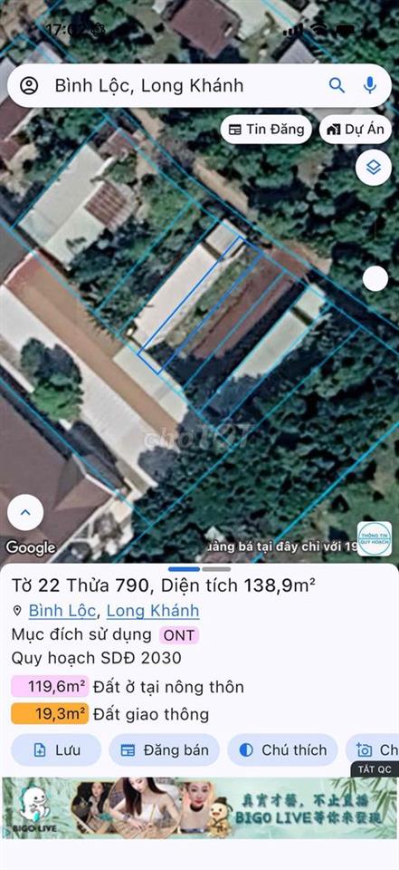 Bán đất Long Khánh, Đồng Nai gần Nhà thờ Bình Khánh giá rẻ
