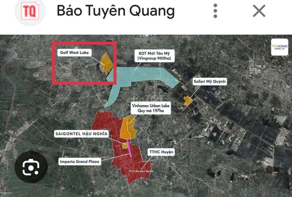 TÂN MỸ, ĐỨC HÒA, LONG AN. WEST LAKES GOLF, SÁT VINHOMES 900HA. 💰 9 🧄