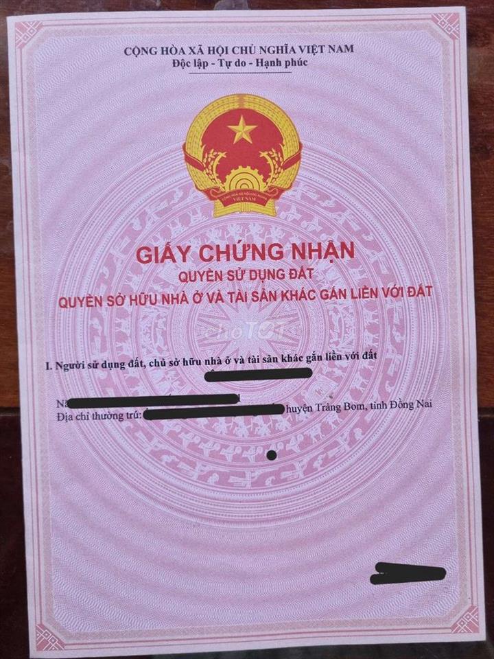 Cần bán đất khu phố 3 Thị trấn Trảng Bom 