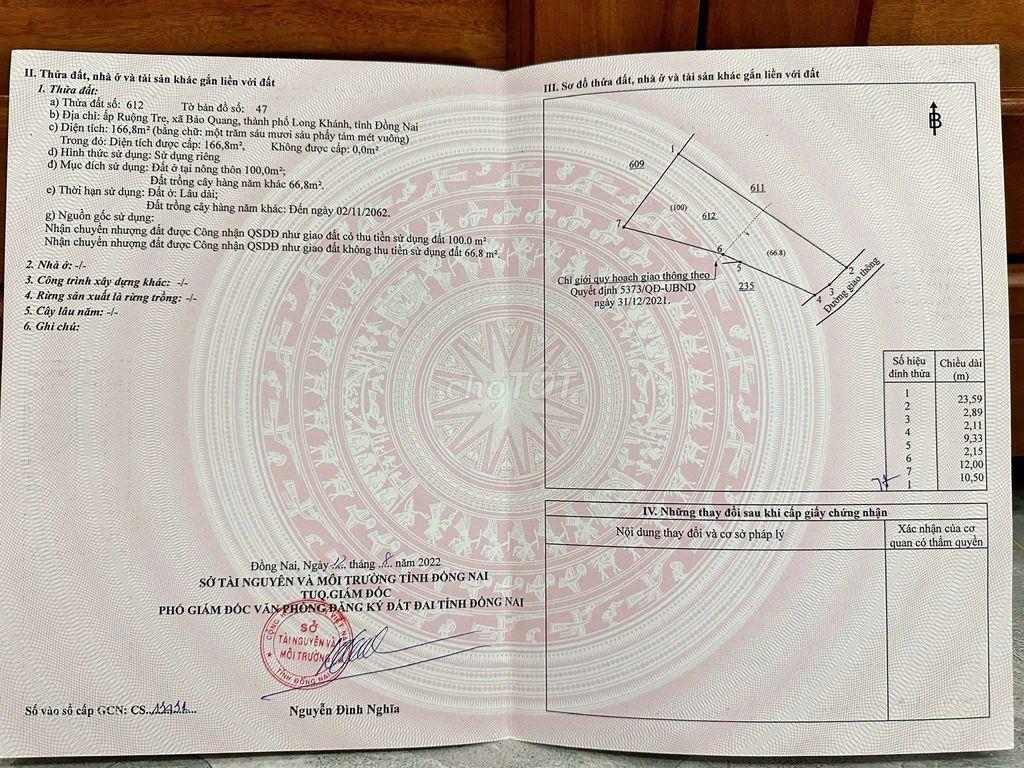 bán đất 2 mặt tiền kinh doanh phường Bảo Vinh