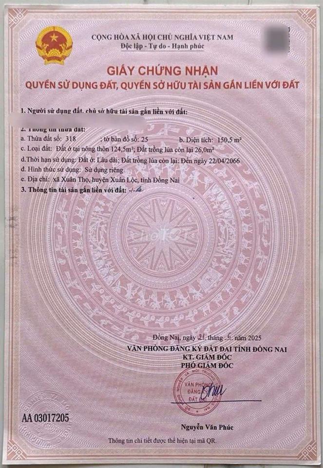 bán đất mặt tiền nhựa giáp phường Bảo Vinh