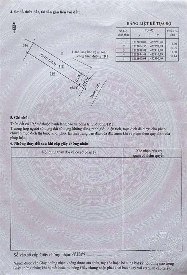 bán đất mặt tiền nhựa giáp phường Bảo Vinh