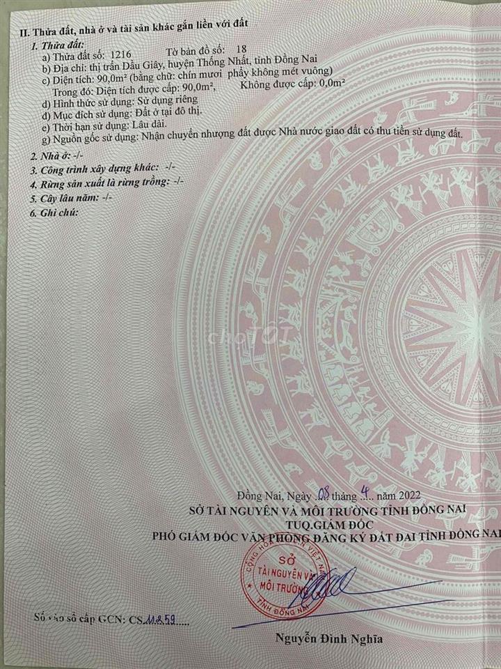 Bán đất P. Dầu Giây, TP. Đồng Nai
