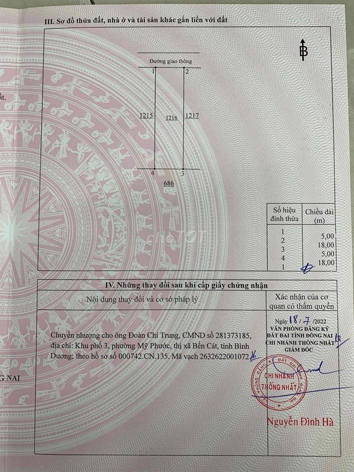 Bán đất P. Dầu Giây, TP. Đồng Nai