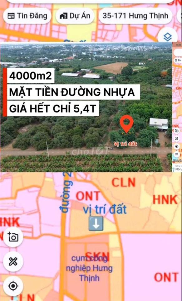 4000m2 Đối diện Cụm công nghiệp 