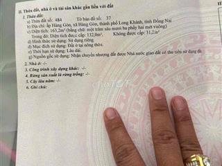 Đất chính chủ thổ cư tại Hàng gòn Long khánh Đồng nai