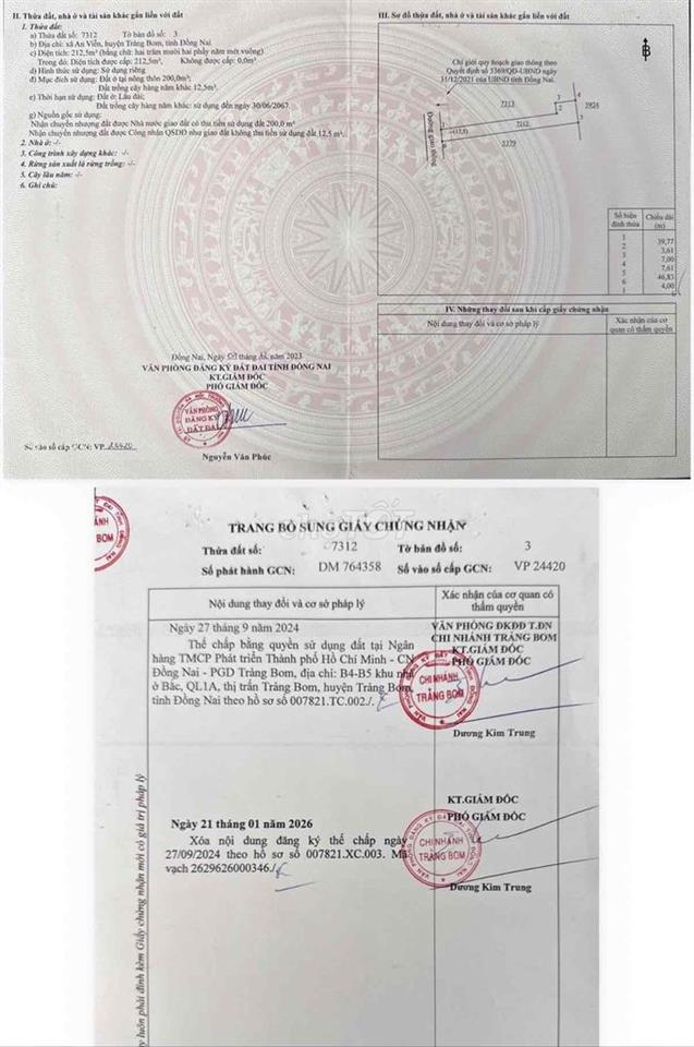 Chuyển nhượng đất ONT và CLN An Viễn Trảng bom