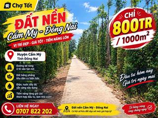 ĐẤT Thổ cư CẨM MỸ – ĐỒNG NAI | 1.000m² CHỈ 850 TRIỆU | GIÁ TỐT