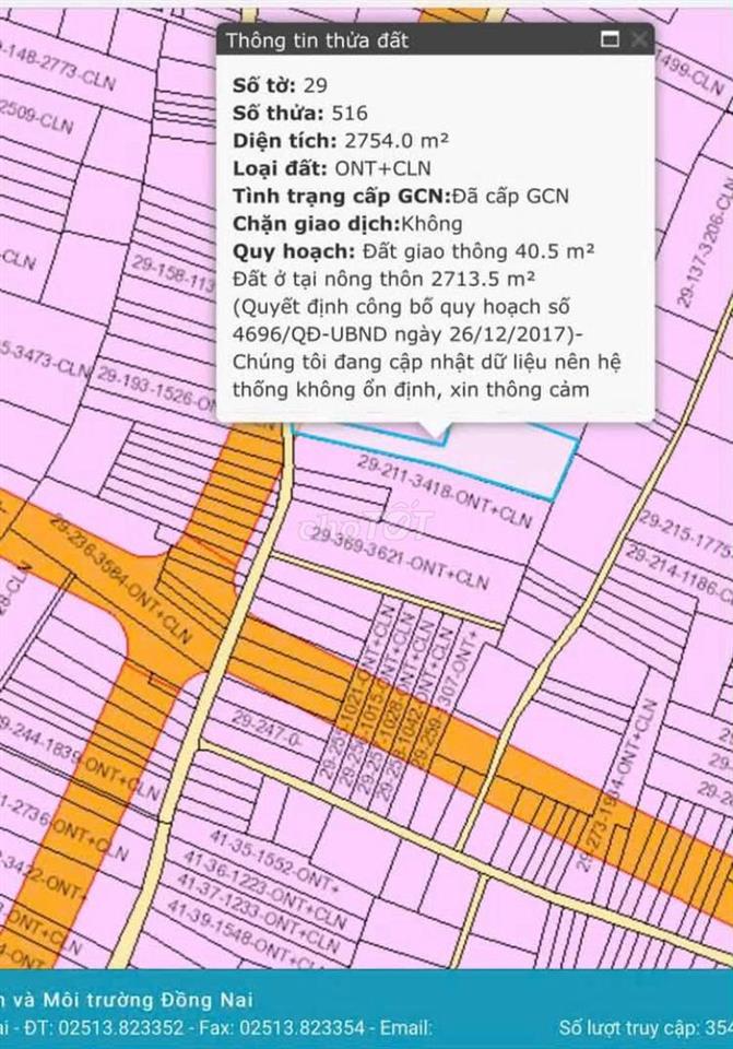 BÁN ĐẤT 2.754m² – 300m² THỔ CƯ – NỞ HẬU  – MẶT TIỀN ĐƯỜNG – NHƠN TRẠCH