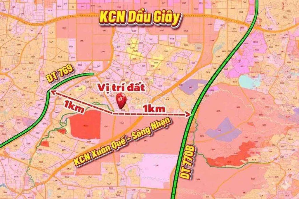 BÁN NHANH LÔ ĐẤT ĐỐI DIỆN KCN XUÂN QUẾ - SÔNG NHẠN, Giá Rẻ