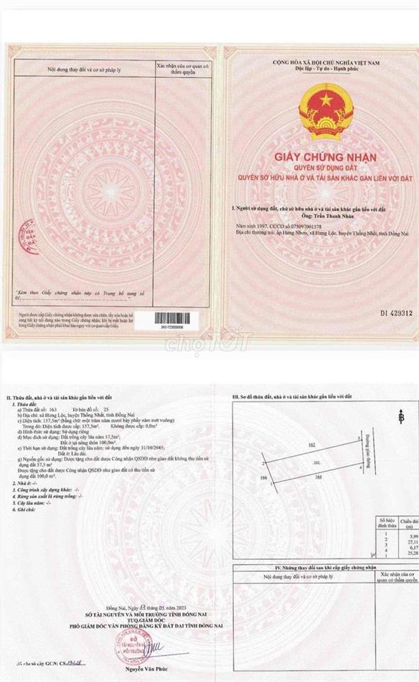 Bán nhà Dầu Giây giá rẻ, cách QL1A chỉ 30m, cách chợ chỉ 100m.