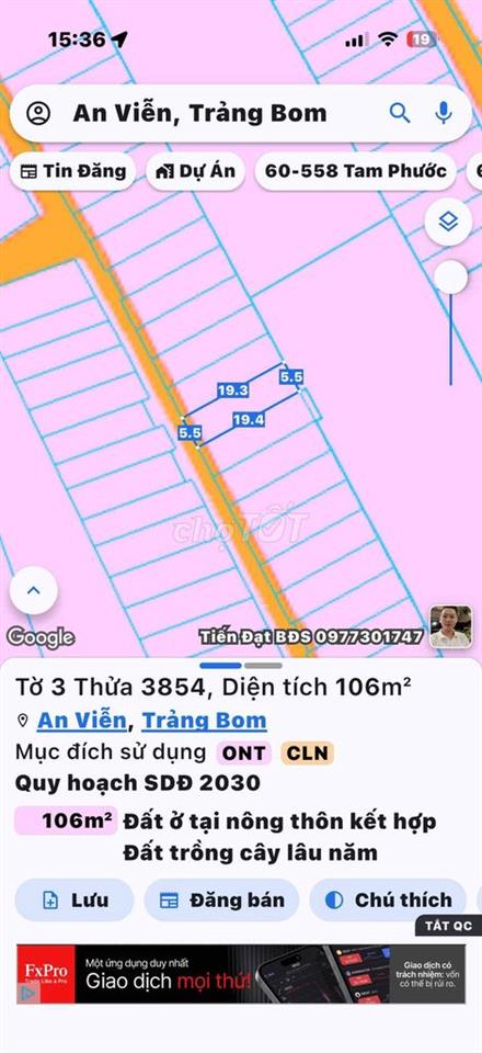ẤP 3 an viễn, ngay trung tâm hành chánh xã; 106m2 thổ cư 80m