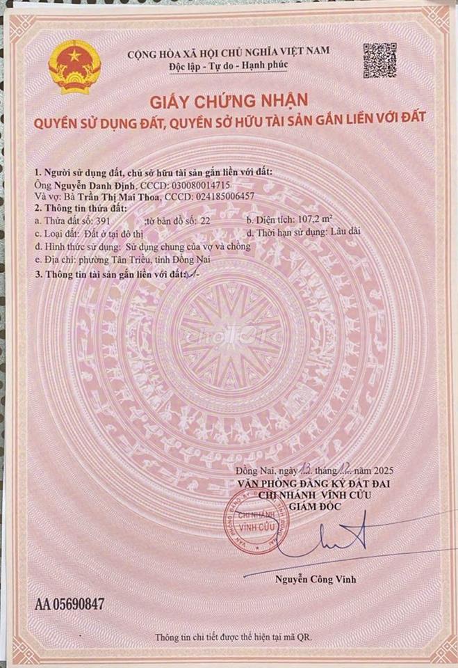 bán đất thạnh phú, chính chủ
