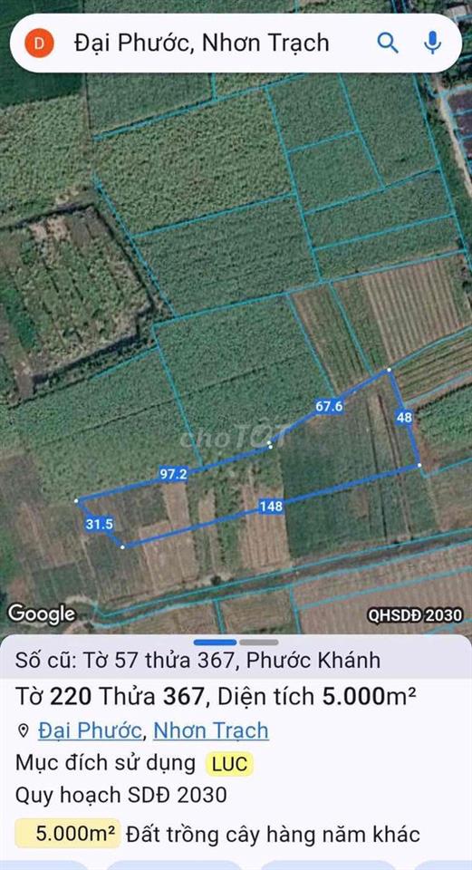 🔥 Bán Gấp 5.000m² Đất Mặt Tiền Đường Liên Cảng – Phước Khánh (Đại