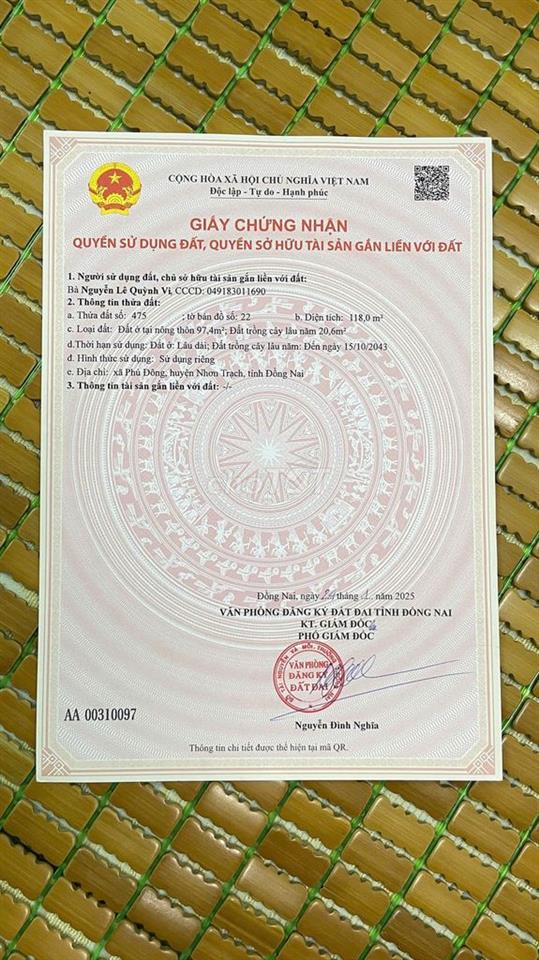 bán đất thổ cư xã phú đông , nhơn trạch