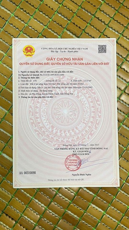 bán đất thổ cư xã phú đông , nhơn trạch