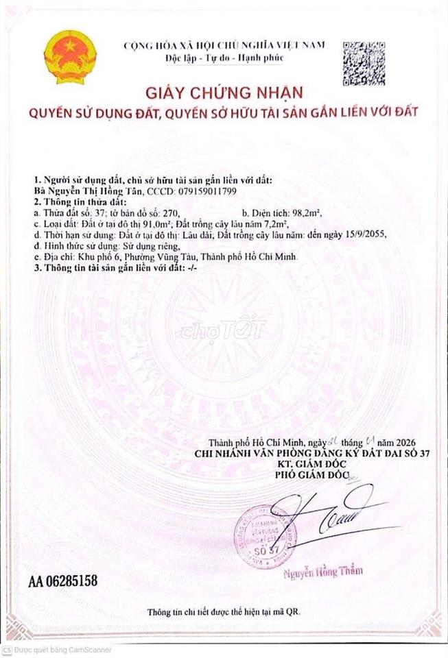 CHÍNH CHỦ BÁN ĐẤT – TRUNG TÂM THÀNH PHỐ VŨNG TÀU, P2