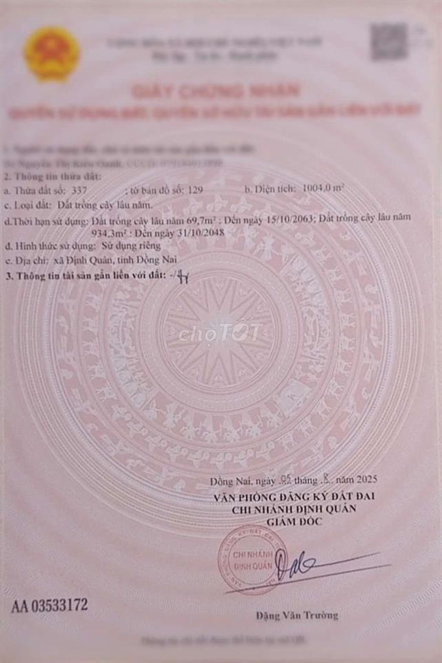 Bán đất Phú Ngọc gần KDL đá ba chồng