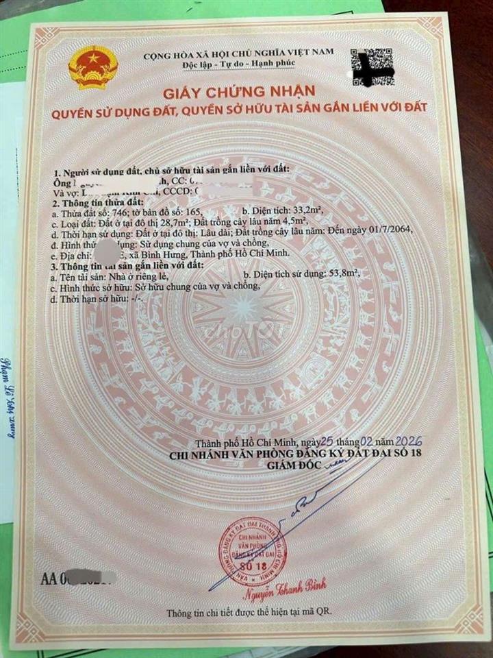 bán nhà sổ hồng riêng xã phong phú gần nguyễn văn linh ql50