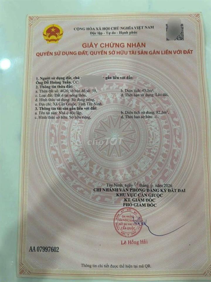 bán nhà 2 lầu tân kim sổ hồng đường tân phước