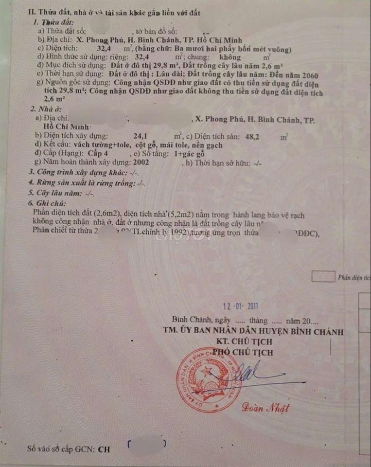 bán nhà sổ hồng riêng ba lầu xã Phong Phú gần Nguyễn Văn Linh