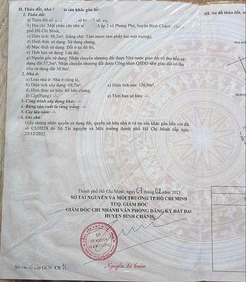 Bán nhà sổ hông  đã chia thành 2 căn