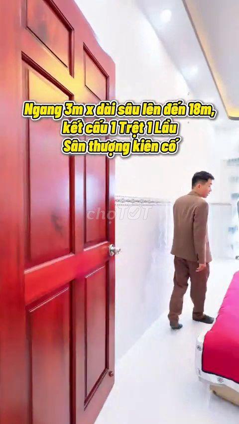 Bán Nhà Hẻm Xe Hơi 3x18m 1 Trệt 1 Lầu Sân thượng