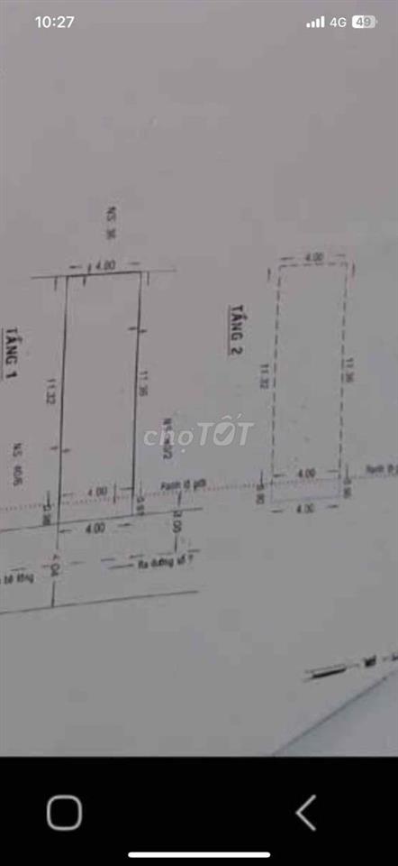 Gần Aeon Tân Phú, dt 4x12.5, 1 lầu, 2PN, hxh thông