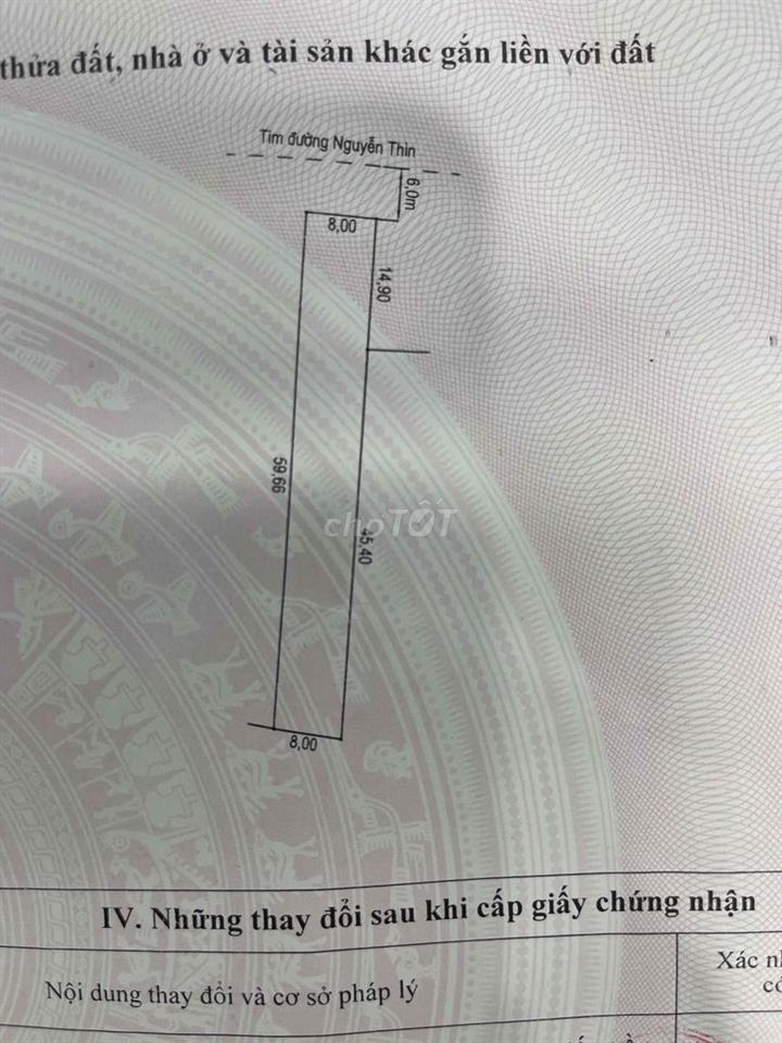 Bán nhà cấp 4- mặt tiền Nguyễn Thìn rộng 13m- 8x60m- giá 4 tỷ 790