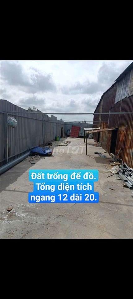 Cho thuê kho 12*20 ( gồm 2 cái Tôn + 1Miếng. Đường Võ Văn Vân Ấp 4