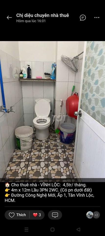 Nhà thuê 4_18. Ấp 2 Đường võ văn vân Vĩnh Lộc b bình chánh tphcm