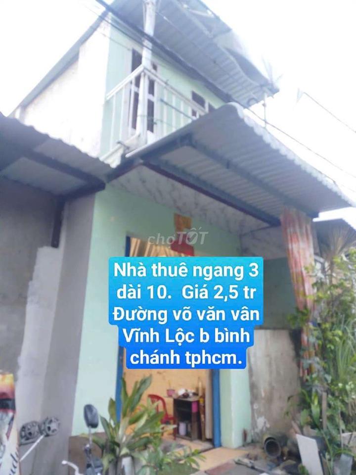 Nhà thuê 3*10 Lầu suốt .2pn. Đường võ văn vân Vĩnh b bình chánh tphcm