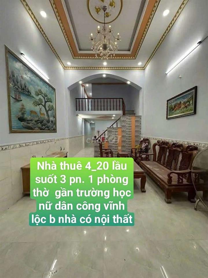 nhà  4*20 Nội Thất Lầu  4pn. Gần trường  Đường nữ dân công vĩnh lộc a