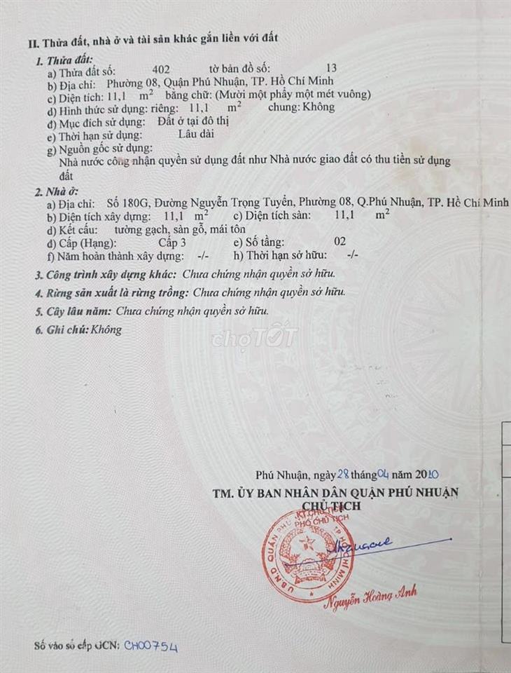 BÁN NHÀ NGUYỄN TRỌNG TUYỂN, PHƯỜNG 8, QUẬN PHÚ NHUẬN – VỊ TRÍ ĐẸP