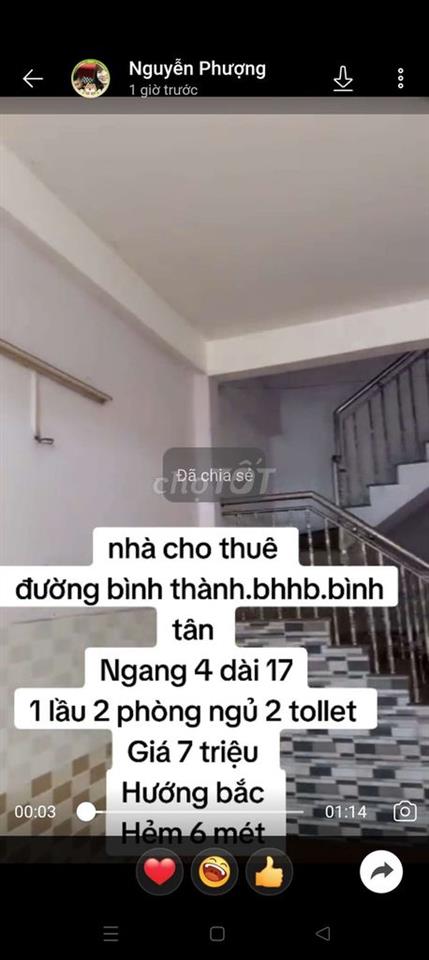 nhà 1 lầu 2 phòng ngủ.gần trường Ngô Quyền.kdc Vĩnh Lộc 