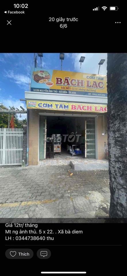 Cho Thuê Nhà Mặt Tiền Nguyễn Ảnh Thủ Bà Điểm Hóc Môn