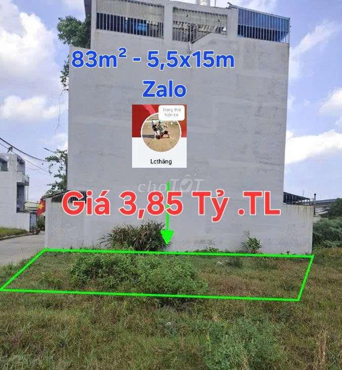 🔥 LÔ ĐẤT THỔ CƯ NGAY UB XÃ VĨNH LỘC B 83M² 5,5X15M. 3,9 TỶ.