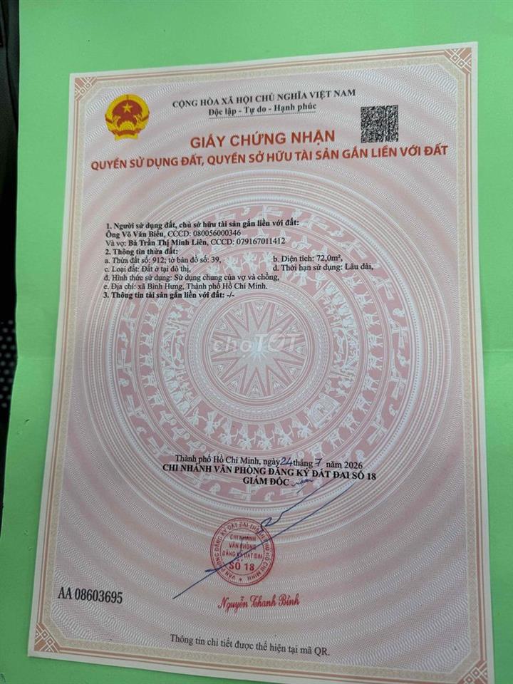 cần bán gấp miếng đất đường thế lữ 9 tỷ