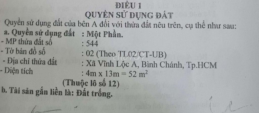 Bán đất Vĩnh lộc ngay đường nữ dân công
