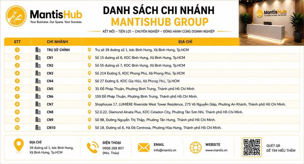 🏢 MANTISHUB – VĂN PHÒNG ẢO CHUYÊN NGHIỆP CHO DOANH NGHIỆP