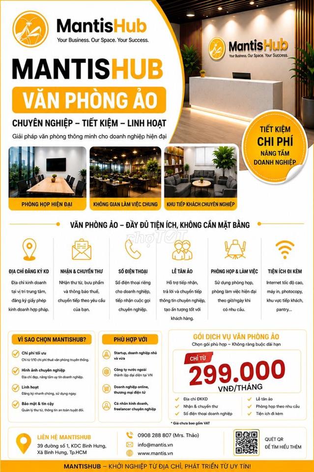 🏢 MANTISHUB – VĂN PHÒNG ẢO CHUYÊN NGHIỆP CHO DOANH NGHIỆP
