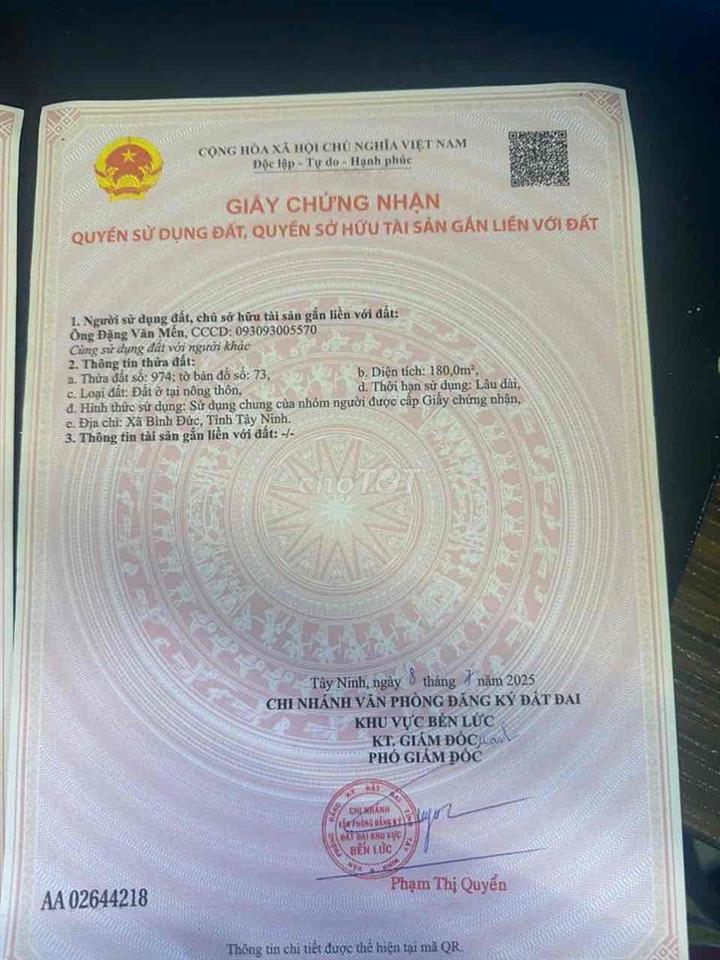 BÁN DAT MT ĐƯỜNG CÂY DIEP