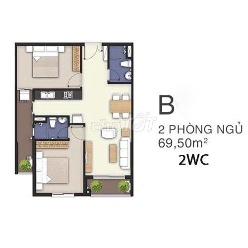 Chính Chủ bán căn hộ view hồ bơi 2PN, 2WC full nội thất cao cấp
