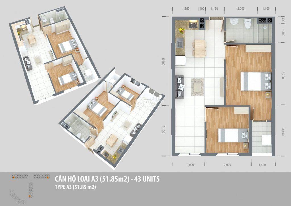 Cho thuê căn hộ Green Town Bình Tân 68m/ 2pn2wc/ 8tr Full nội thâts