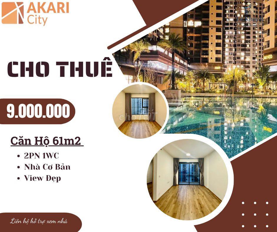 Cho Thuê Akari - Phase 2 - 2Pn1Wc - View Đẹp - Giá 9tr - Nhà Cơ Bản