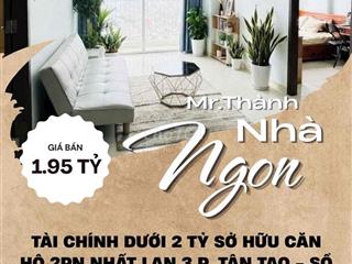 TÀI CHÍNH DƯỚI 2 TỶ SỞ HỮU CĂN HỘ 2PN NHẤT LAN 3 P. TÂN TẠO -SỔ HỒNG
