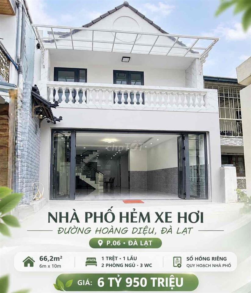 🏡 NHÀ PHỐ HẺM XE HƠI HOÀNG DIỆU – ĐÀ LẠT | 66,2M² | GIÁ 6,95 TỶ