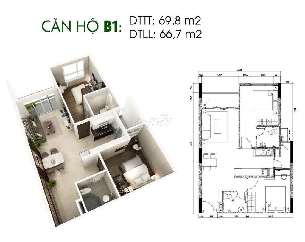 BÁN NHANH SUẤT MUA SAIGON SKYVIEW 2PN 62M2 GIÁ 4,05 TỶ, KÝ HDMB CHỦ ĐT